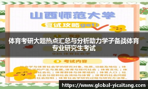 体育考研大题热点汇总与分析助力学子备战体育专业研究生考试